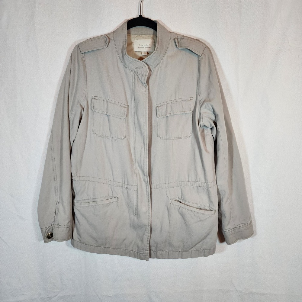 Hinge Designed in Seattle Women's Light Gray Utility Military Jacket L